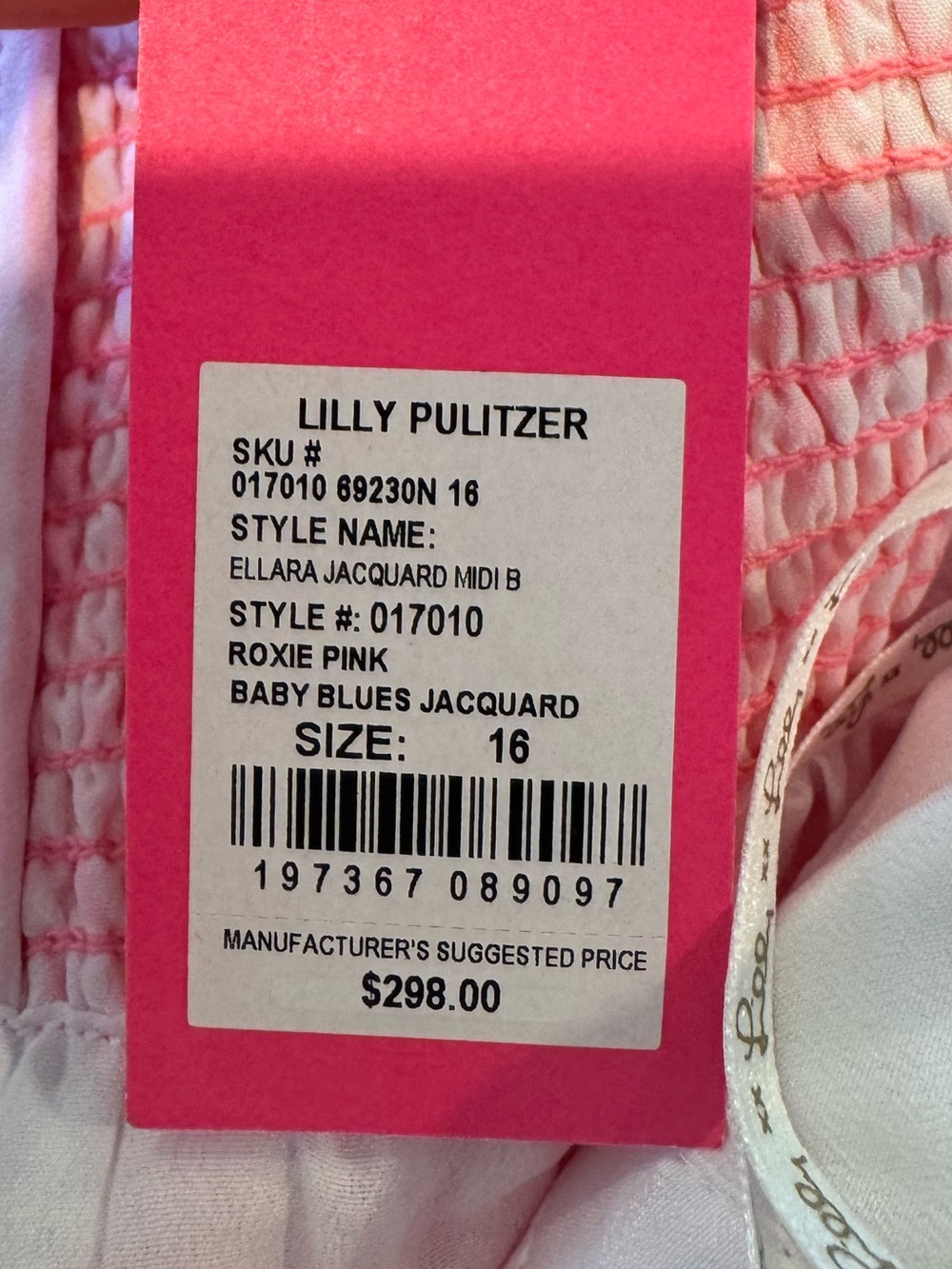 NWT Lilly Pulitzer Ellara Jacquard Pink Floral Bow Midi Dress - Picture 8 of 9